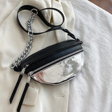 Nylon Chest Bag Chain Crossbody Bags Women Shoulder Waist Pack