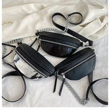 Nylon Chest Bag Chain Crossbody Bags Women Shoulder Waist Pack