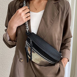 Nylon Chest Bag Chain Crossbody Bags Women Shoulder Waist Pack