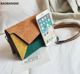 Matte Patchwork Crossbody Bag Women Chain Flap Handbag Small Square Bag