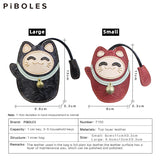 Lucky Cat Smart Key Holder Leather Keychain Vintage Key Bag