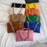 Women's PU Leather Crossbody Sling Bag Chain Shoulder Envelope Clutch