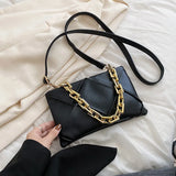 Women's PU Leather Crossbody Sling Bag Chain Shoulder Envelope Clutch