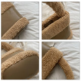 Faux Fur Bucket Bag for Women Soft Plush Handbag