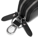 Split Leather Key Wallets Unisex Key Bag Double Zipper Keychain Case