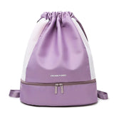 Sport Drawstring Backpack Waterproof Gym Bag with Shoe Compartment