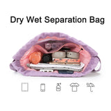 Sport Drawstring Backpack Waterproof Gym Bag with Shoe Compartment