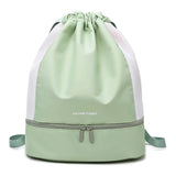 Sport Drawstring Backpack Waterproof Gym Bag with Shoe Compartment