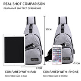 Women's Sport USB Charging Crossbody Bag Nylon Shoulder Bag for Short Trip