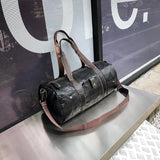 Men's Brown Leather Gym Bag Yoga Travel Duffel Shoulder Luggage