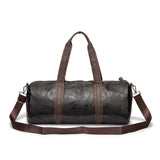 Men's Brown Leather Gym Bag Yoga Travel Duffel Shoulder Luggage