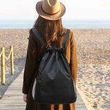 Sports Drawstring Backpack String Bag Sackpack Gym Swim Beach Women Men