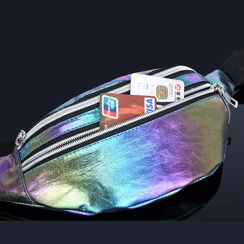Colorful Laser PU Fanny Pack Waist Bag for Travel