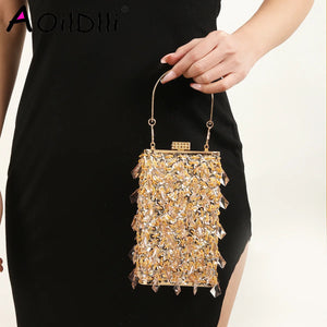 European Embroidery Beaded Evening Bag Heavy Industry Banquet Dress Clutch