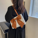 Spring Autumn Bag Portable Women Bags Big Bow Shoulder Square Bag