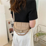Spring Chain Shoulder Bag Crossbody Saddle Bag