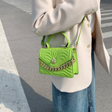 Spring Chain Handbags Casual Messenger Bag Solid Small Square Bag