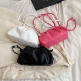 Soft Pu Leather Crossbody Bag for Women Pleated Cloud Bag