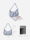 Spring Top-Handle Handbag Pleated Retro PU Leather Shoulder Bag
