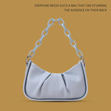 Spring Top-Handle Handbag Pleated Retro PU Leather Shoulder Bag