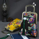 Spring Flowers Fringe Vintage Bag Crossbody Bag Women's Handbag Purse