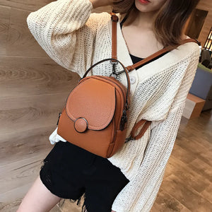Spring Leisure Women's Backpack Solid Color Single Shoulder Bag