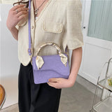 Spring Small Square Bag with Chain Silk Scarf