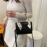 Spring Small Square Bag with Chain Silk Scarf