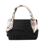 Spring Small Square Bag with Chain Silk Scarf