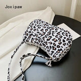 Spring Leopard Print Shoulder Bag Women Vintage Pu Leather Handbag Crossbody