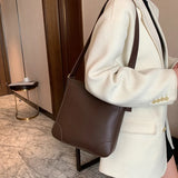 Spring PU Leather Bucket Bag for Women Small Shoulder Messenger Lady Handbags