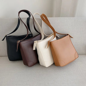Spring PU Leather Bucket Bag for Women Small Shoulder Messenger Lady Handbags