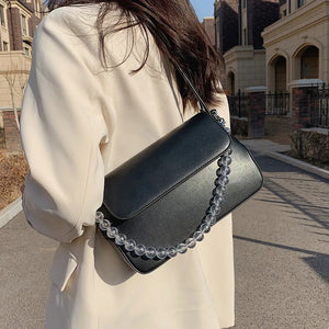 Spring Square PU Leather Women's Bag Casual Shoulder Messenger Handbag