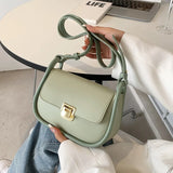 Spring Underarm Shoulder Bags Women Contrast PU Leather Flap Handbag Clutch