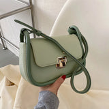 Spring Underarm Shoulder Bags Women Contrast PU Leather Flap Handbag Clutch