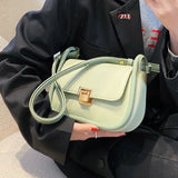 Spring Underarm Shoulder Bags Women Contrast PU Leather Flap Handbag Clutch