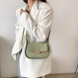 Spring Underarm Shoulder Bags Women Contrast PU Leather Flap Handbag Clutch