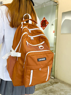 Spring Women Nylon Backpack with Multiple Pockets Waterproof School Bag