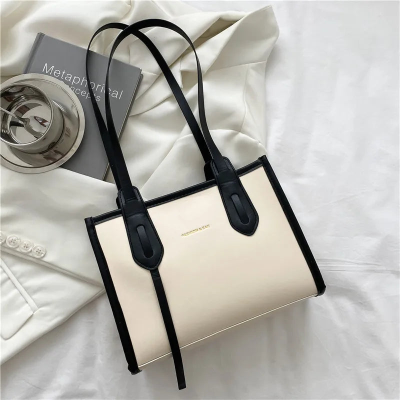 Spring Women's Bag Casual Tote Large Capacity High PU Leather Shoulder Handbags