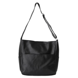 Spring Pu Soft Leather Bucket Bag Large Capacity Cross-body Ins Shoulder