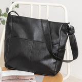 Spring Pu Soft Leather Bucket Bag Large Capacity Cross-body Ins Shoulder