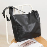 Spring Pu Soft Leather Bucket Bag Large Capacity Cross-body Ins Shoulder