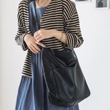 Spring Pu Soft Leather Bucket Bag Large Capacity Cross-body Ins Shoulder