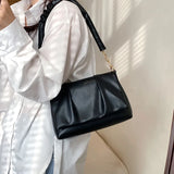 Spring Pleated Shoulder Bag For Women Brands Flap Armpit Bag Lady Underarm Bag