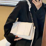 Spring Pleated Shoulder Bag For Women Brands Flap Armpit Bag Lady Underarm Bag