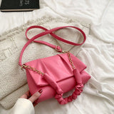 Spring Pleated Shoulder Bag For Women Brands Flap Armpit Bag Lady Underarm Bag