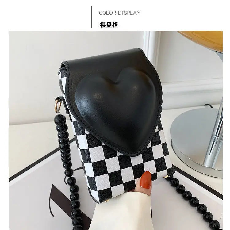Checkerboard Small Square Bag Crossbody Bags Women Mini Tote Bag