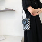 Checkerboard Small Square Bag Crossbody Bags Women Mini Tote Bag