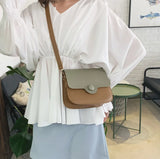 Spring Summer Ins Saddle Bag Lady PU Leather Shoulder Bag Small Flap Purse