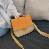 Spring Summer Ins Saddle Bag Lady PU Leather Shoulder Bag Small Flap Purse